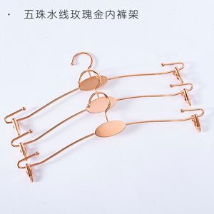 Cintres en métal doré antidérapants pour sous-vêtements, soutiens-gorge, pinces à linge, culottes – Organisateur de rangement pour armoire et séchoir à linge - Product Image 2