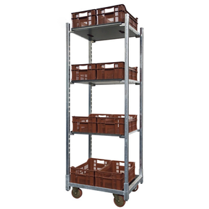Chariot à quatre roues en acier inoxydable durable, traitement de surface par poudrage, personnalisable OEM pour le stockage des fleurs, marque <span class=keywords><strong>Zenda</strong></span> - Product Image 5