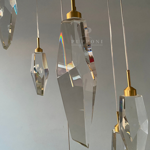 Single Head Crystal Pendant <b>Light</b> Geometric Cut Crystal Hanging Lamp For <b>Bedroom</b> Bedside Kitchen Island - Product Image 5