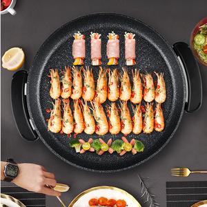 Sipyong <b>Electric</b> Grill <b>Pan</b> 42cm Round Non-Stick Maifan Stone Color With Lid For Meat And Buns - Product Image 2