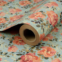 Papier d'emballage cadeau personnalisé quantité minimale de commande bas Papier kraft Fleurs de flamant rose, arcs-en-ciel, citrons, motifs de caractères colorés
