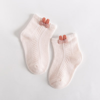 Chaussettes pour bébé nouveau-né, maille respirante, coton d'hiver, dessin animé mignon, confortable, animal, chaussettes courtes Tabi pour nourrissons, couleur unie, chaussettes pour tout-petits
