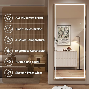 LED full-length Glass gương sàn đứng thắp sáng treo gương đứng miễn phí đứng phòng ngủ sàn gương - Product Image 3