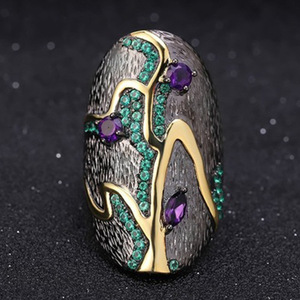 Anello da Donna in Stile Etnico con Paesaggio e Strass, Gioielli alla Moda - Product Image 2