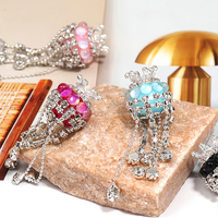 Pendentif Méduse de Luxe, Breloque Couronne en Strass de Cristal, Perles pour Fabrication de Chaînes de Téléphone DIY, Fournitures de Bijoux pour Sacs, Vente en Gros