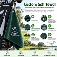 Serviette de golf en microfibre personnalisable, serviette gaufrée imprimée avec logo de drapeau national ou de football, absorbante, en tissu non pelucheux, cadeaux promotionnels