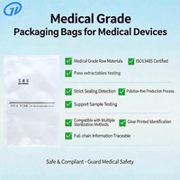 Sac d'emballage pour dispositifs médicaux certifié ISO, qualité médicale, haute transparence, faible MVTR, faible VOC, imprimé en héliogravure, résistant à l'humidité, plat