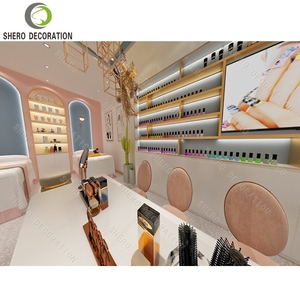 Diseño Interior de Salones de Uñas, Mesa de Manicura Personalizada y Moderna, Vitrinas para Esmaltes de Uñas, Idea de Decoración para Salón de Belleza - Product Image 3