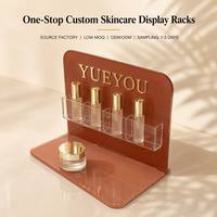 Expositor de Cosméticos Acrílico Plegable y Portátil de Color Personalizado con 4 Ranuras para Mostrador de Tienda de Belleza - Ligero y Fácil de Montar