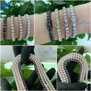 Pulseira de prata esterlina 925 2mm/3mm/4mm/5mm/6.5mm cor D VVS pulseiras de tênis de corte redondo para mulheres e homens com certificado GRA - Product Image 2