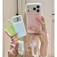 Étui souple ZL096 à motif étoiles, avec grande fenêtre et chaîne, pour iPhone 17 Pro Max et iPhone 16 Pro, protection intégrale