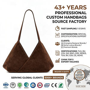 Bolso Tote de Cuero Suede Estilo Espresso, Elegante y Estructurado, Triangular, Minimalista, Chic para Uso Diario, Personalizable OEM - Product Image 1