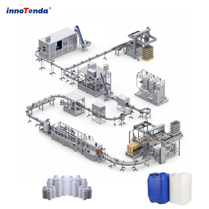 Línea <span class=keywords><strong>de</strong></span> Máquina <span class=keywords><strong>de</strong></span> Llenado y Tapado Automática <span class=keywords><strong>de</strong></span> Alta Precisión con Seguimiento Lineal Servocontrolado por PLC para Bebidas y Aceite en <span class=keywords><strong>Bidones</strong></span> <span class=keywords><strong>de</strong></span> HDPE <span class=keywords><strong>de</strong></span> 20 <span class=keywords><strong>Litros</strong></span> - Product Image 1