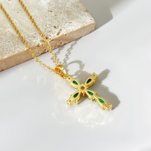 <b>Cross</b> Copper Sun Pendant with Rhodium Gold Plated Box <b>Chain</b> Unisex Gift - Product Image 4