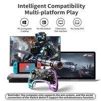 Controlador de Juego con Cable Aolion RGB para Switch PC - Controlador de Juego Multiusos con Motor de Vibración para PS3