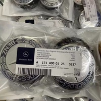 Cache-moyeu de roue noir 75 mm avec emblème bleu laurier, couvercle de remplacement d'origine pour Mercedes Benz