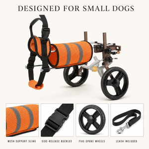 Silla de Ruedas Ajustable de Dos Ruedas para Perros Pequeños, Soporte de Nylon para Patas Traseras, Ayuda para la Movilidad y Caminata - Product Image 2