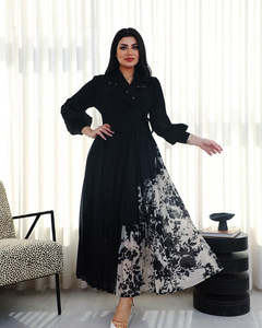 Vestido de Noche Elegante de <span class=keywords><strong>Issey</strong></span> Miyake, Estilo Moderno, Mangas Largas, Plisado, Estampado Floral, Talla Grande para Mujer - Product Image 4