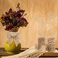 Ruban en jute naturel de qualité supérieure de 2 m, corde en chanvre, dentelle pour la décoration de Noël, les projets de bricolage, la couture et les événements sur le thème rustique