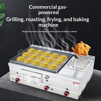 Matériel de cuisson commercial combiné pour restaurant : plaque chauffante à gaz, friteuse et four