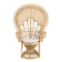 Chaise de salle à manger en rotin de style nordique, design moderne, structure en bois massif, petite taille, pour la maison, l'hôtel, le restaurant