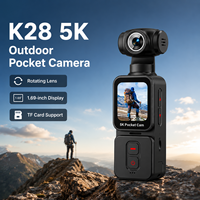 Caméra d'action K28 5K Ultra HD avec objectif rotatif, écran tactile IPS de 1,69 pouce, WiFi, mini caméra sport DV, vidéo, vlog, carte TF