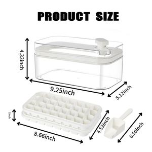 Wholesale 64 Pcs Ice Cubes Molds Ice Cube Tray with Lid and <b>Bin</b> for Freeze with 2 TraysIce Cube Trays Molds for Whiskey Cocktail - Product Image 4