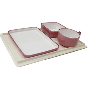 Durable <span class=keywords><strong>Restauration</strong></span> En Vol En Plastique Deux Couleurs D'avion Réutilisable Ensemble de Vaisselle - Product Image 5