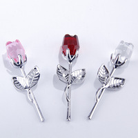 Rose en cristal transparente faite à la main, best-seller, cadeau de la Saint-Valentin, cadeau de mariage, promotion, cadeau