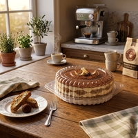 Boîte d'emballage alimentaire pour pâtisserie, gâteau, dessert, tiramisu, avec couvercle transparent en PET écologique à haute transparence et fermeture à boucle