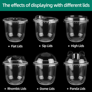 Paquete de 1000 Vasos Desechables de Plástico Transparente de 12oz con Fondo Redondo en Forma de U, para Té de Burbujas, Dabba, Boba, Helado, con Tapas - Product Image 5