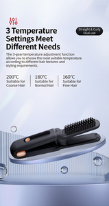 Pettine e Piastra <span class=keywords><strong>per</strong></span> <span class=keywords><strong>Capelli</strong></span> 2-in-1 Senza Fili, Denti in Acciaio Inox, Temperatura Regolabile, Alimentazione USB, <span class=keywords><strong>Spazzola</strong></span> Arricciacapelli da Viaggio - Product Image 6