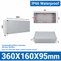 Boîtier Électrique Industriel en Aluminium Robuste OEM ODM pour Extérieur, Idéal pour Caméras de Surveillance en Conditions Extérieures Difficiles 360x160x95mm AJB040
