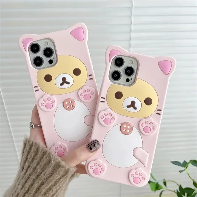 3D Cute silicone Phone Case For iPhone 16 15 Pro Max 14 13 12 11 X Xs XR 7 8 Plus 6s 5s SE Soft Silicone Cover