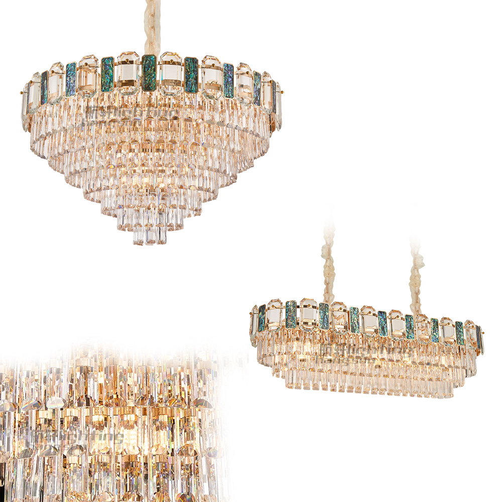 Hot Sale new Luxury Modern Chandeliers restaurant living room Gold Pendent Chandelier clear K9 crystal chandeliers 2022