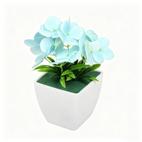 Mini Hortensia Artificiel Haut de Gamme Style Nordique en Pot – Fleur en Soie Faite Main Réaliste, Légère et Douce – Bonsaï de Noël