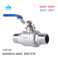 Vannes à boisseau sphérique manuelles mâles et femelles en acier inoxydable et acier au carbone de haute qualité (1/4'' à 4'') pour gaz/eau/huile/vapeur, OEM/ODM