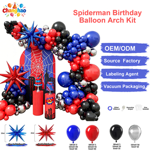 Articles de décoration d'<span class=keywords><strong>anniversaire</strong></span> populaires sur le thème de <span class=keywords><strong>Spiderman</strong></span>, <span class=keywords><strong>kit</strong></span> d'arche de guirlande de ballons noirs et bleus pour fête d'<span class=keywords><strong>anniversaire</strong></span> de garçons - Product Image 1