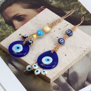 Colgante de Pared de Cuerda Trenzada con Borla de Cuentas Coloridas y Ojo Turco de Cristal Azul para Decoración del Hogar, Sala de Estar y Coche - Product Image 3