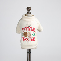 Vêtements pour animaux de compagnie automne hiver nouvelle petite race chiot heureux chiens chats chaud confortable testeur de nourriture brodé sweat à capuche de noël