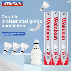 Volants de <span class=keywords><strong>badminton</strong></span> professionnels en plumes de canard et mousse pour débutants, entraînement et loisirs, lot de 12 - Product Image 5