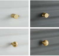 Poignées de tiroir en laiton brossé doré de haute qualité, style moderne, boutons en laiton à montage en surface pour armoire et meuble à chaussures