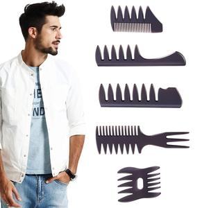 Vendita all'ingrosso LOGO personalizzato pettine testurizzante pettine doppio lato denti di pesce forchetta da uomo barbiere capelli Styling pettini denti larghi - Product Image 5