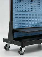 Chariot de rangement mobile AHM pour atelier, en métal, réglable, durable, avec panneaux suspendus pour l'organisation des outils
