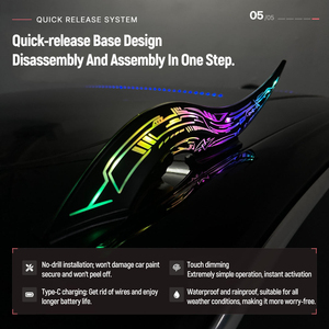 Nuova Luce LED RGB a Forma di Corno di Drago per Tetto Auto, Luce Dinamica <span class=keywords><strong>Lampeggiante</strong></span> di Avvertimento, Lampada Decorativa per Spoiler Auto, Accessori Esterni Modificati - Product Image 5