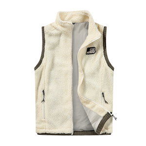 Giubbotto invernale da <span class=keywords><strong>uomo</strong></span> foderato in pile Sherpa senza maniche con cerniera completa colletto alla coreana <span class=keywords><strong>gilet</strong></span> da <span class=keywords><strong>uomo</strong></span> in <span class=keywords><strong>lana</strong></span> di agnello spesso caldo - Product Image 1