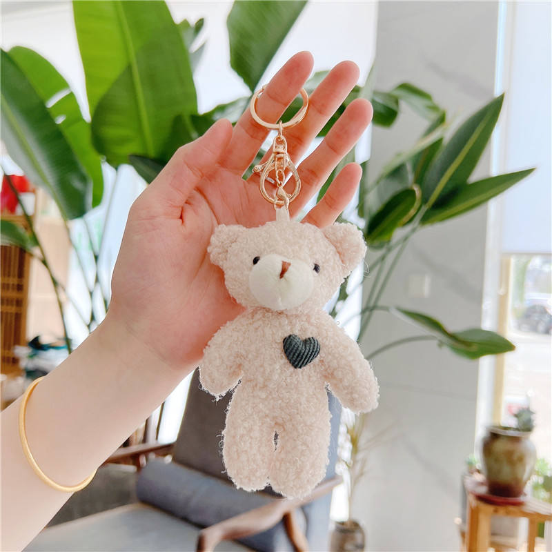 Stuffed Animal Teddy Bear Keychain Mini Teddy Bear Pack I Love You Gift for  Her Key Ring Backpack Handbag Charm Plush Key Chains