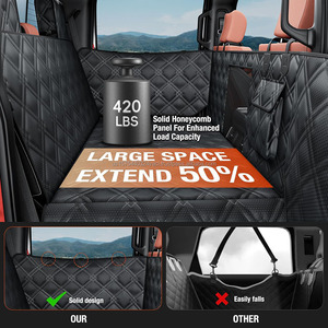 Funda Protectora para Asiento Trasero de Coche para Perros, Extensible, Impermeable, con Protección para la Puerta, Base Rígida, Hamaca para Perros - Product Image 5