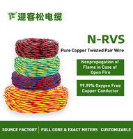 Câble résistant au feu N-RVS, 2 conducteurs, 2,5 mm², fil électrique en cuivre torsadé, 300/500 V, câble torsadé flexible pour usage industriel