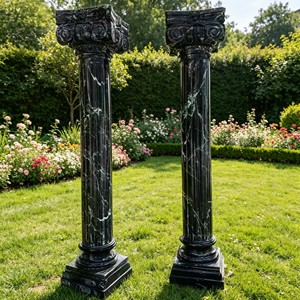 Colonnes décoratives modernes intérieures/extérieures, sculptées à <span class=keywords><strong>la</strong></span> main en pierre naturelle beige, piliers romains en marbre féminins pour hall - Product Image 5
